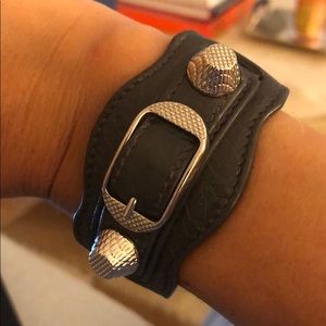 Balenciaga blue /grey Arena Giant Studded Bracelet